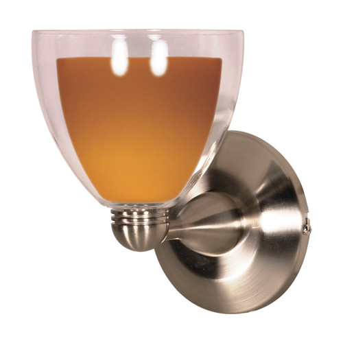 Nuvo 60-699 AMB. CLEAR HAL.WALL SCONCE BN 1 Light 5 in. Halogen Wall Fixture Butterscotch / Crystal Bullet (Discontinued)