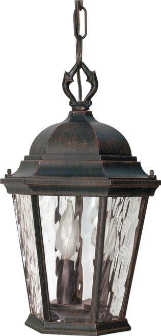 Nuvo 60-796 HANG LANT FORDHAM PEN BRONZE Fordham 3 Light 16 in. Hanging Lantern with Clear Water Glass (Discontinued)