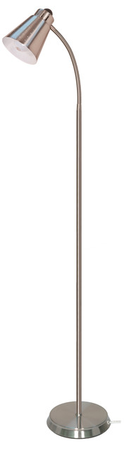 Satco 60-831 GOOSE NECK FLOOR LAMP BRSH NIK Gooseneck Floor Lamp 1 Light Brushed Nickel (Discontinued)