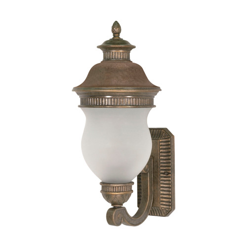 Nuvo 60-876 LUXOR 2 LT 22" ARM UP OUTDOOR Luxor 2 Light 22 in. Wall Lantern Arm Up with Satin Frost Glass (Discontinued)