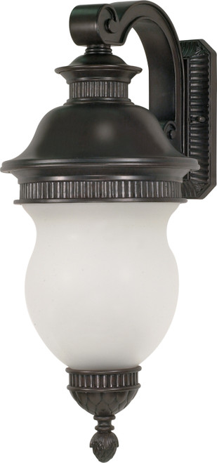 Nuvo 60-879 LUXOR 3 LT 27" ARM DWN OUTDOOR Luxor 3 Light 27 in. Wall Lantern Arm Down with Satin Frost Glass (Discontinued)