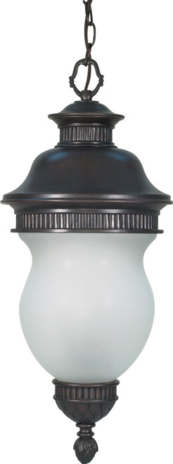 Nuvo 60-881 LUXOR 3 LT HANGING LANTERN Luxor 3 Light 17 in. Hanging Lantern with Satin Frost Glass (Discontinued)