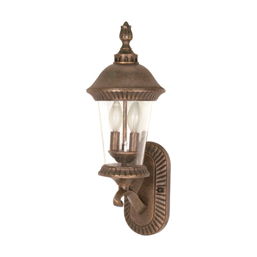 Nuvo 60-963 CLARION 3 LT ARM UP OUTDOOR Clarion 3 Light 20 in. Wall Lantern Arm Up with Clear Seed Glass (Discontinued)