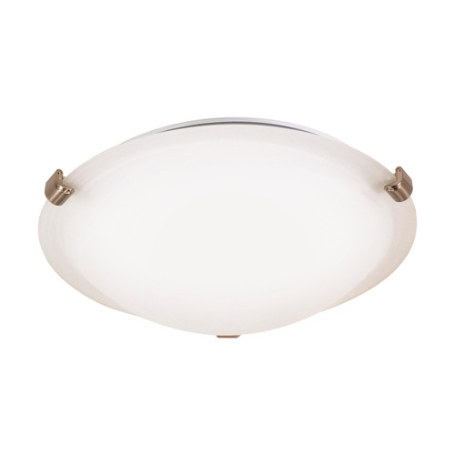 Nuvo 62-1001 LED 12" TRI CLIP FL LAMP INCL 1 Light LED Flush Fixture Brushed Nickel Finish Frosted Glass (Discontinued)