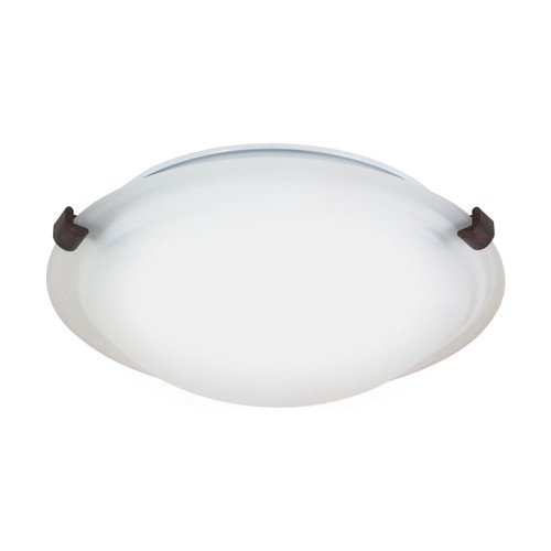 Nuvo 62-1002 LED 12" TRI CLIP FL LAMP INCL 1 Light LED Flush Fixture Old Bronze Finish Frosted Glass (Discontinued)