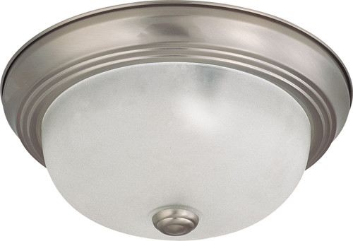 Nuvo 62-1111 LED 2 LT 11" FLUSHLAMPS INCL 2 Light LED 11 in. Flush Fixture Brushed Nickel Finish Frosted Glass Lamps Included (Discontinued)