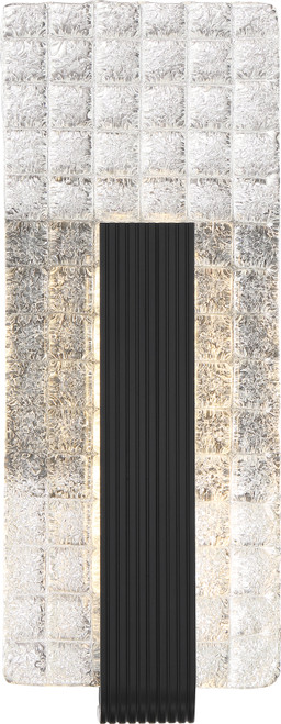 Nuvo 62-1481 CERES LED 9W WALL SCONCE Ceres LED Wall Sconce 9W Matte Black Finish with Ice Cube Glass (Discontinued)