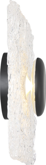 Nuvo 62-1492 RIVERBED LED SQUARE FLUSH Riverbed LED Flush Mounted Fixture 11W Matte Black Finish with Woven Glass (Discontinued)