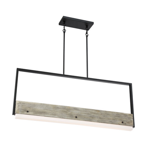 Nuvo 62-1553 ALTA LED ISLAND PENDANT Alta LED Island Pendant Black with Gray Wood Finish (Discontinued)