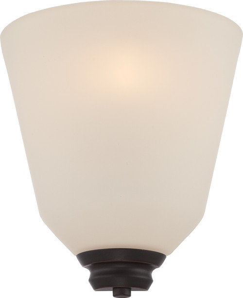 Nuvo 62-371 CALVIN 1 LT LED WALL SCONCE Calvin 1 Light Wall Sconce with Satin White Glass LED Omni Included (Discontinued)