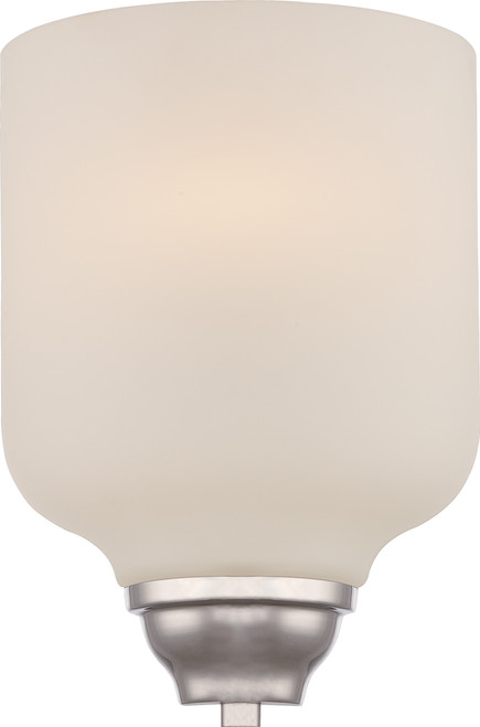 Nuvo 62-381 KIRK 1 LT LED WALL SCONCE Kirk 1 Light Wall Sconce with Etched Opal Glass LED Omni Included (Discontinued)