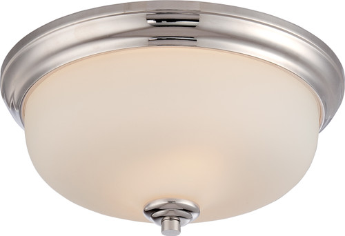Nuvo 62-383 KIRK 2 LT LED FLUSH FXTRE Kirk 2 Light Flush Fixture with Etched Opal Glass LED Omni Included (Discontinued)