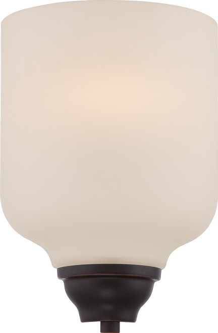 Nuvo 62-391 KIRK 1 LT LED WALL SCONCE Kirk 1 Light Wall Sconce with Etched Opal Glass LED Omni Included (Discontinued)
