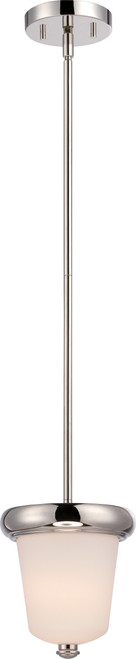 Nuvo 62-402 DYLAN 1 LT LED MINI PENDANT Dylan 1 Light Mini Pendant with Etched Opal Glass LED Omni Included (Discontinued)