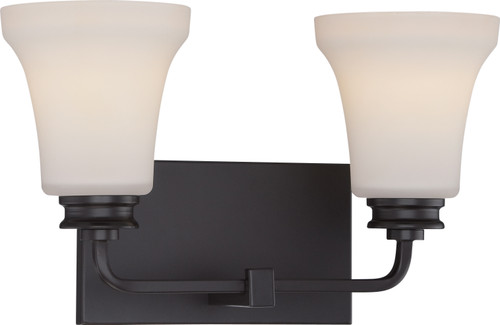 Nuvo 62-437 CODY 2 LT VANITY / OMNI LED Cody 2 Light Vanity Fixture with Satin White Glass LED Omni Included (Discontinued)
