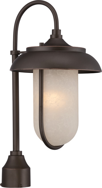 Nuvo 62-674 TULSA LED OUTDOOR POST Tulsa LED Outdoor Post with Satin Amber Glass (Discontinued)