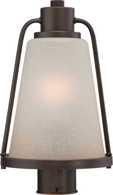 Nuvo 62-684 TOLLAND LED OUTDOOR POST Tolland LED Outdoor Post with Champagne Linen Glass (Discontinued)