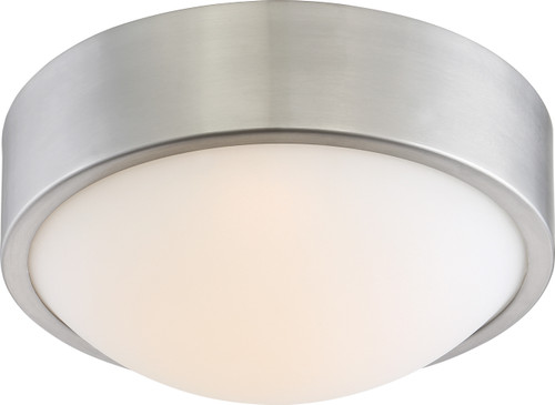 Nuvo 62-772 PERK 9" LED FLUSH Perk 9 in. LED Flush with White Glass Brushed Nickel Finish (Discontinued)
