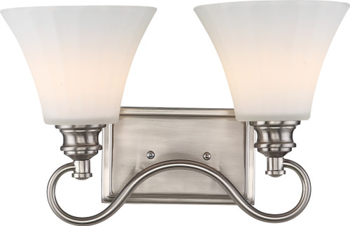 Nuvo 62-802 TESS 2 LIGHT LED VANITY Tess 2-Light Vanity Brushed Nickel Finish (Discontinued)