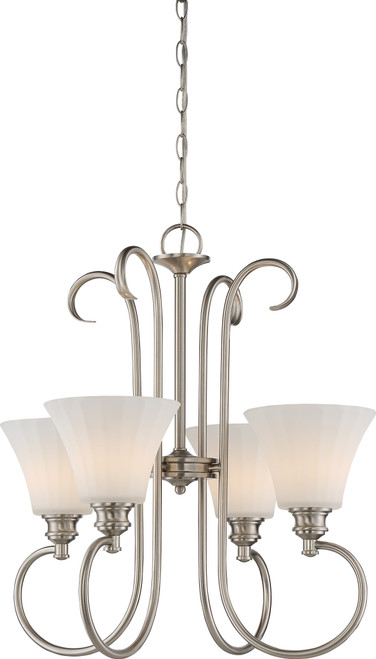 Nuvo 62-804 TESS 4 LIGHT LED FOYER FIXTURE Tess 4-Light Foyer Fixture Brushed Nickel Finish (Discontinued)
