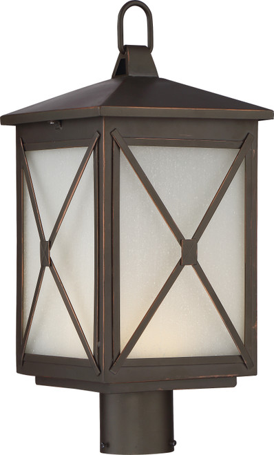 Nuvo 62-815 ROXTON 1 LT OUTDOOR POST LANT Roxton Post Lantern Umber Bay Finish (Discontinued)