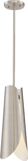 Nuvo 62-841 THORN 1 LT SMALL LED PENDANT Thorn Small LED Pendant Brushed Nickel / White Accent Finish (Discontinued)