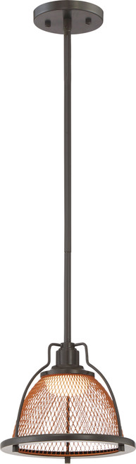 Nuvo 62-886 TEX 1 LIGHT SMALL LED PENDANT Tex Small LED Pendant Dark Bronze / Copper Mesh Finish (Discontinued)