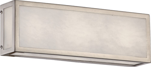 Nuvo 62-895 CRATE 1 LT 12" VANITY FIXTURE Crate 12 in. LED Vanity Fixture with Gray Marbleized Acrylic Panels Brushed Nickel Finish (Discontinued)