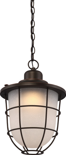 Nuvo 62-946 BUNGALOW 1LT OUTDOOR HANG Bungalow Hanging Lantern Mahogany Bronze Finish (Discontinued)