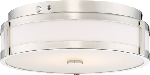 Nuvo 62-975 LED 20W FLUSH POLISHED NICKEL LED 20W Flush Fixture Polished Nickel Finish 120-277V (Discontinued)