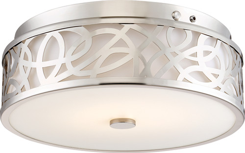 Nuvo 62-977 LED 20W FLUSH BRUSHED NICKEL LED 20W Flush Fixture Brushed Nickel Finish 120-277V (Discontinued)