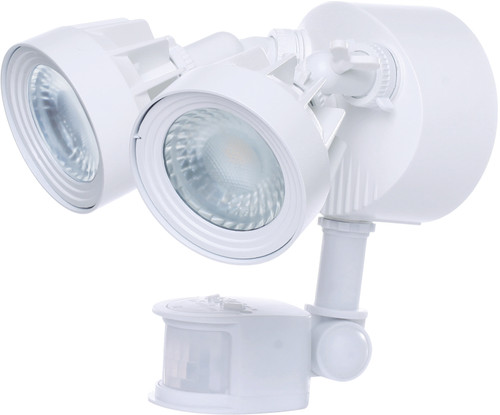 Nuvo 65-108 LED DUAL HEAD SECURITY LT LED Security Light Dual Head Motion Sensor Included White Finish 4000K 2000 Lumens (Discontinued)