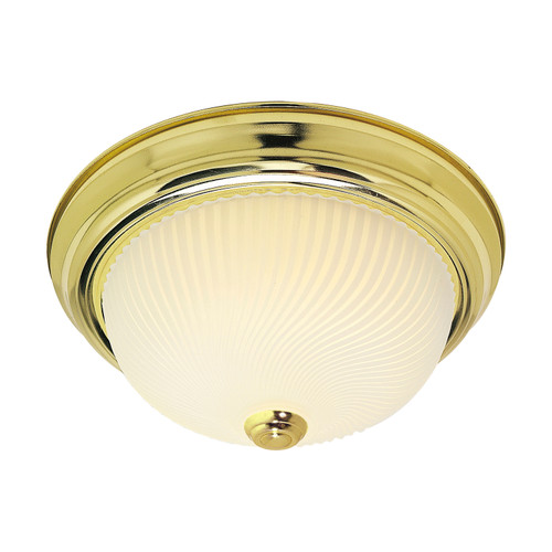 Nuvo SF76-096 2 LIGHT 11" FLUSH MOUNT 2 Light - 11" - Flush Mount - Frosted Ribbed Swirl Glass (Discontinued)