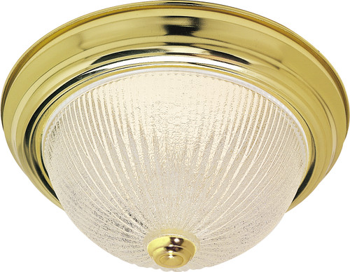 Nuvo SF76-189 3 LIGHT 15" FLUSH MOUNT 3 Light - 15" - Flush Mount - Ribbed Ice Glass (Discontinued)