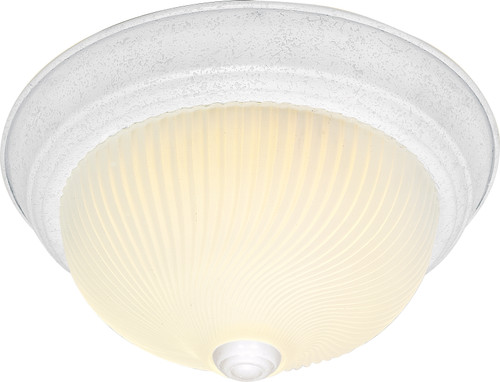 Nuvo SF76-197 3 LIGHT 15" FLUSH MOUNT 3 Light - 15" - Flush Mount - Frosted Ribbed Swirl Glass (Discontinued)