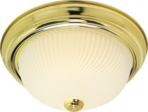 Nuvo SF76-214 2 LIGHT 13" FLUSH MOUNT 2 Light - 13" - Flush Mount - Frosted Ribbed Swirl Glass (Discontinued)