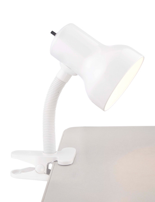 Satco SF76-227 WHITE CLIP ON GOOSE NECK LAMP Clip On Goose Neck Lamp Steel White Finish (Discontinued)