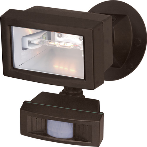 Nuvo SF76-505 1 LT MINI HALOGEN FLOODLIGHT 1 Light - 5" - Flood Light Exterior - Mini Halogen w/Motion Sensor - Bronze Finish (Discontinued)