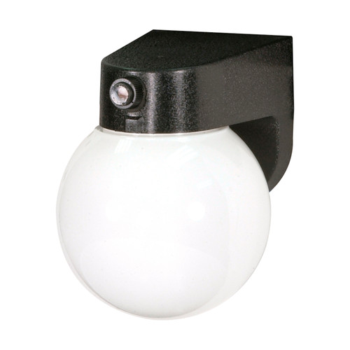 Nuvo SF77-750 1 LIGHT OUTDOOR WALL FIXTURE 1 Light - 8" - Porch, Wall - With Lexan Globe & Photoelectric Sensor (Discontinued)