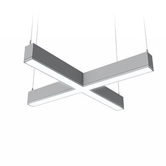 Ledalite 29x6L92768LQE4 TruGroove suspended shapes, 4 x 4ft Cross, Dir/Ind Flush Silk Lens, 6800 lm/ft, CRI 90, 2700K - 106.5 lm/W