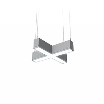 Ledalite 29x6L93035LQE2 TruGroove suspended shapes, 2 x 2ft Cross, Semi-Dir Flush Silk Lens, 3500 lm/ft, CRI 90, 3000K - 107.1 lm/W