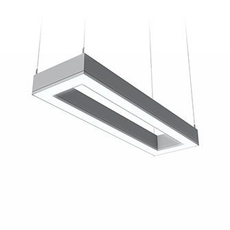 Ledalite 29x6L95068LQR1 TruGroove suspended shapes, 1 x 4ft Rectangle, Semi-Dir Flush Silk Lens, 6800 lm/ft, CRI 90, 5000K - 115.8 lm/W