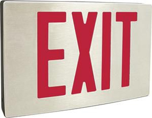 Chloride 40LD3W NYC Approved, Die Cast Aluminum LED Exit, White Housing, Universal Face, 8 inch letters, Red Panel