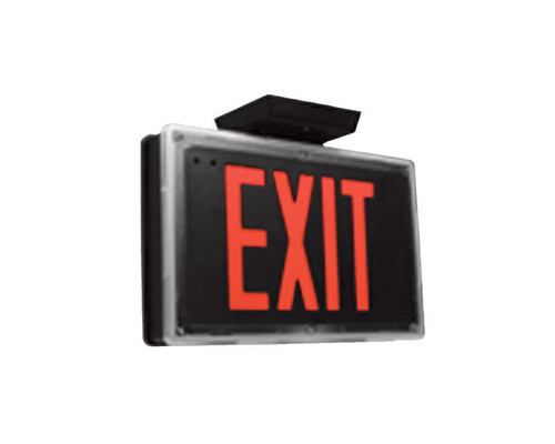 Chloride 60MLA1GBA Wet Location/Vandal Resistant LED Exit, AC Only, Single Face, Green Letters, Black Housing and Brushed Aluminum Stencil