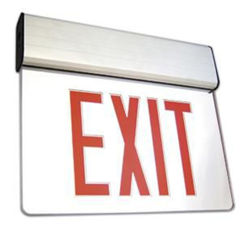 Chloride CERE2RWW Chicago Approved, Recessed Mount Exit Sign, Emergency LED, White Housing, Double Face, Red Letters