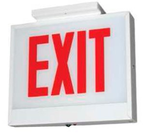 Chloride CESE2RWA Chicago Approved, Steel LED Exit Sign, Emergency, Aluminum Housing, Double Face, Red Letters