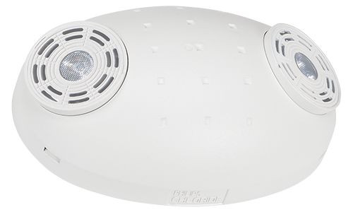 Chloride CLR1W Compac Remote Emergency Unit, Single or Dual lamp heads (each with a 3.6vdc 2.2w LED light source), white or black finish