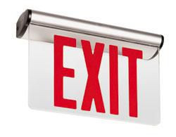 Chloride ER44RLDU1WG Universal Edge-Lit LED Exit, Emergency LED, White Housing w/ White End Caps, Single Face, Green Letters, Self-Diagnostics, Universal Mounting