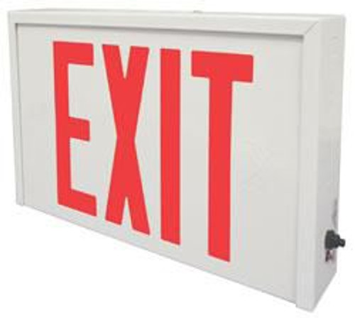 Chloride EXL2G Die Formed Steel LED Exit, AC Only, Single Face, Green Letters, White Housing