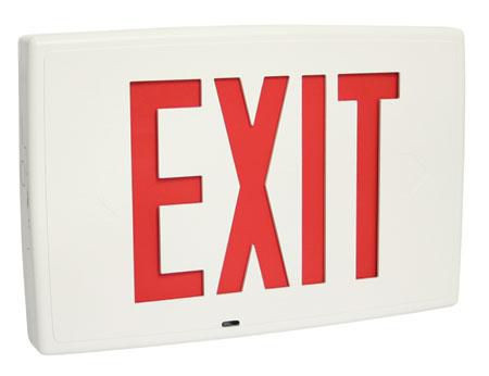 Chloride SCA1RBAIC Cast Aluminum LED Exit, AC only, Single Face, Red Letters, Brushed Aluminum Stencil Face/ Black Housing, Intelli-Charge Diagnostics